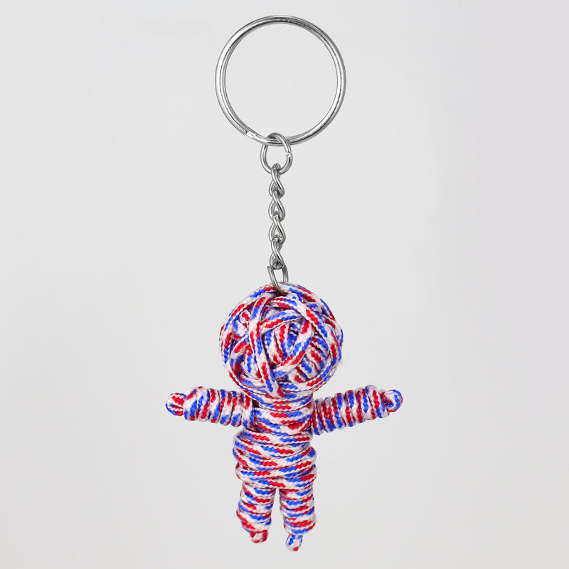 Wholesale 10PCS Creative Handmade Braided Rope Cute Little Mummy Keychain